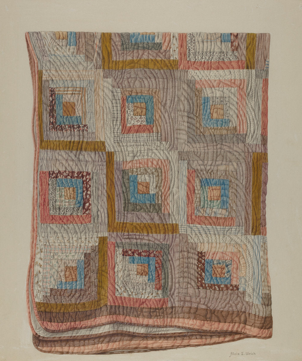 Patchwork Quilt by Alois E. Ulrich (American, active c. 1935), 16X12"(A3)Poster Print