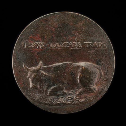 Reclining Bovine [reverse] by Martino da Bergamo (Italian, active c. 1565?), 16X12"(A3)Poster Print