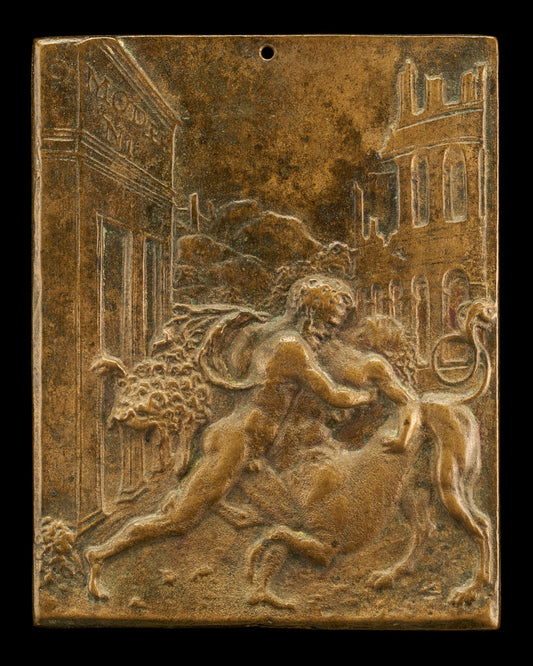 Hercules and a Centaur by Moderno (Veronese, 1467 - 1528), 16X12"(A3)Poster Print