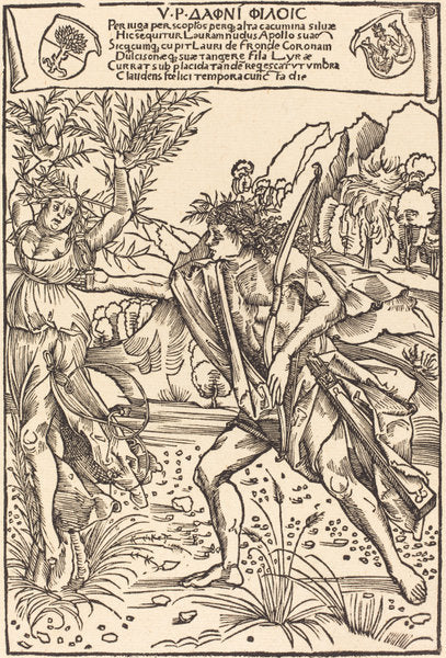 Apollo and Daphne by Hans Süss von Kulmbach (German, c. 1485 - 1522), 16X12"(A3)Poster Print