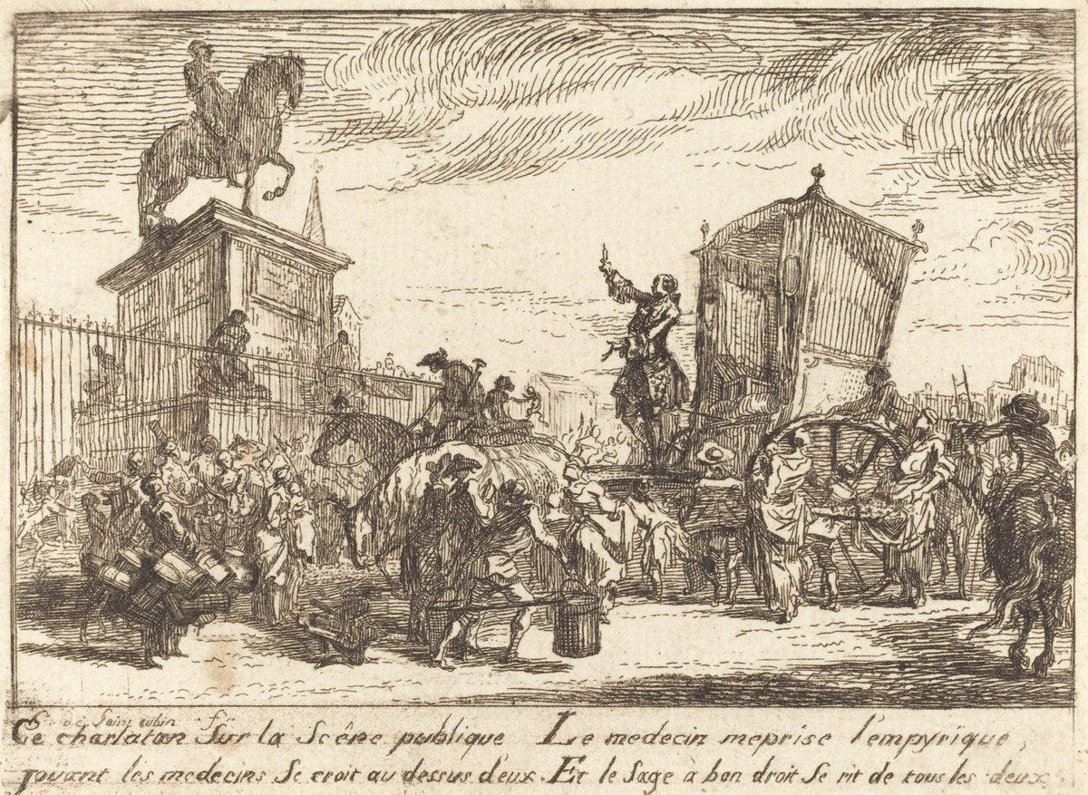 The Charlatan (Le charlatan) by Gabriel Jacques de Saint-Aubin (French, 1724 - 1780), 16X12"(A3)Poster Print