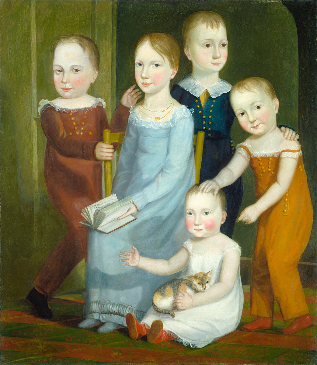 c. 1818 by American 19th Century (Five Children of the Budd Family), 16X12"(A3)Poster Print