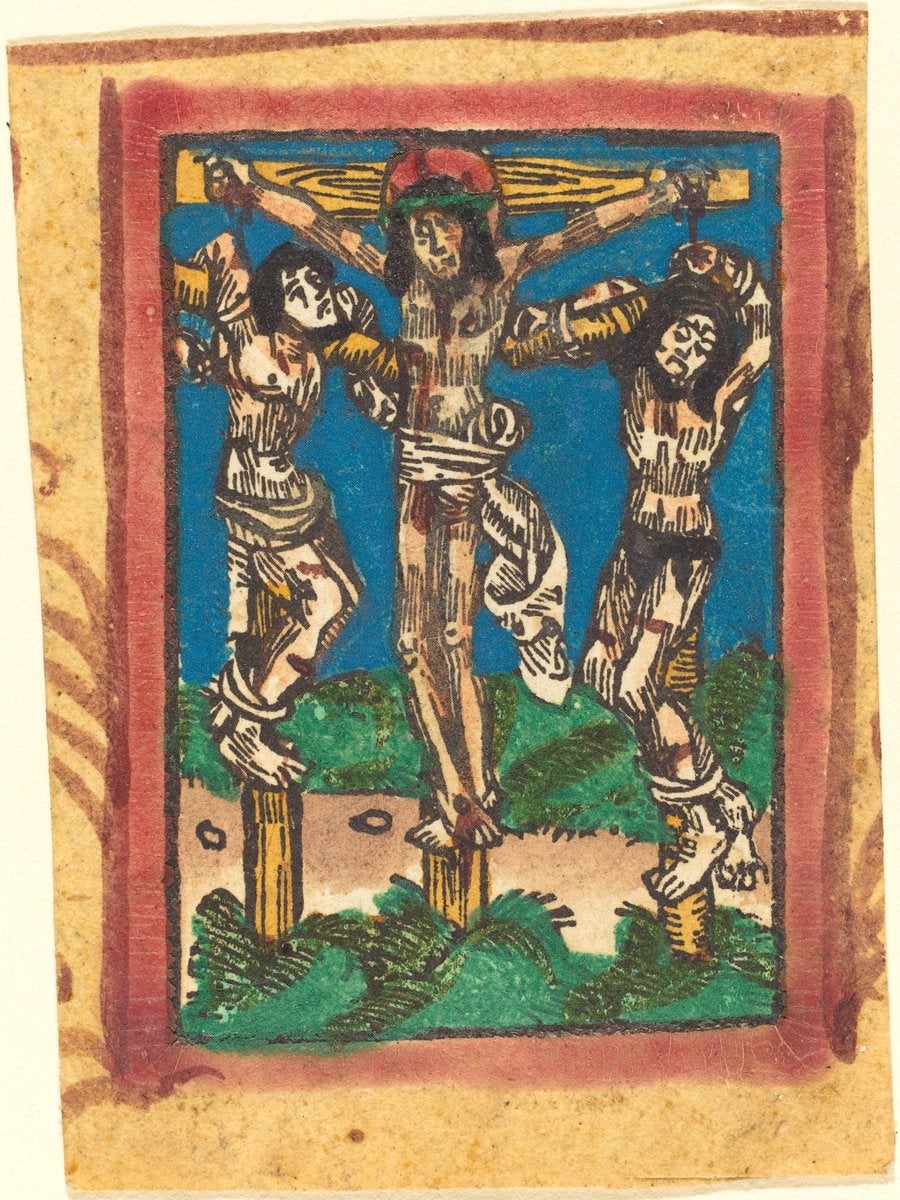 c. 1490/1500 by German 15th Century (Christ on the Cross between the Two Thieves), 16X12"(A3)Poster Print