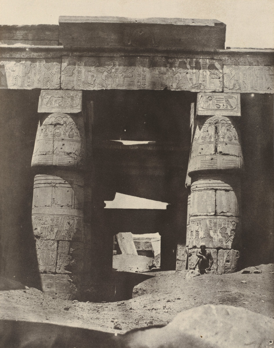 Thebes: Karnak, Portique de Temple de Khons by Maxime Du Camp (French, 1822 - 1894), 16X12"(A3)Poster Print