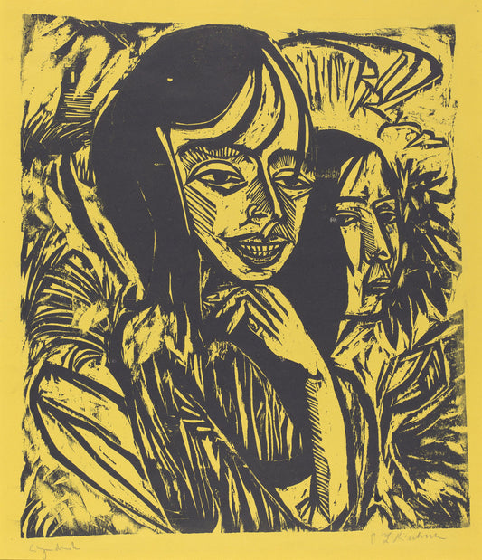 Girls from Fehmarn (Fehmarn Mädchen) by Ernst Ludwig Kirchner (German, 1880 - 1938), 16X12"(A3)Poster Print