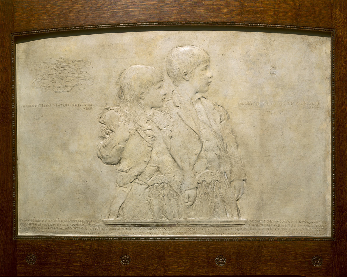 Charles Stewart Butler and Lawrence Smith Butler by Augustus Saint-Gaudens (American, 1848 - 1907), 16X12"(A3)Poster Print