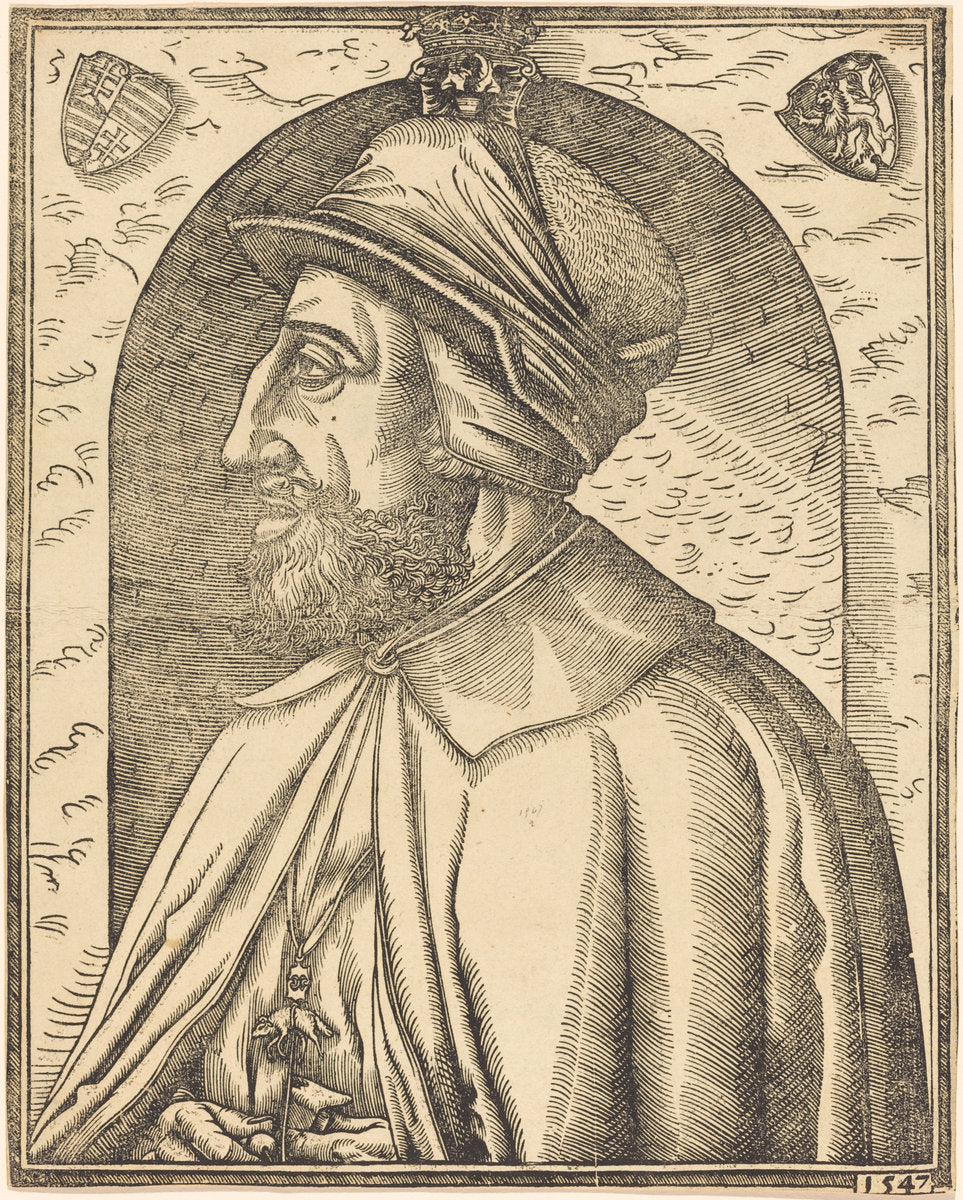 1547 by French 16th Century (King Ferdinand of Austria), 16X12"(A3)Poster Print