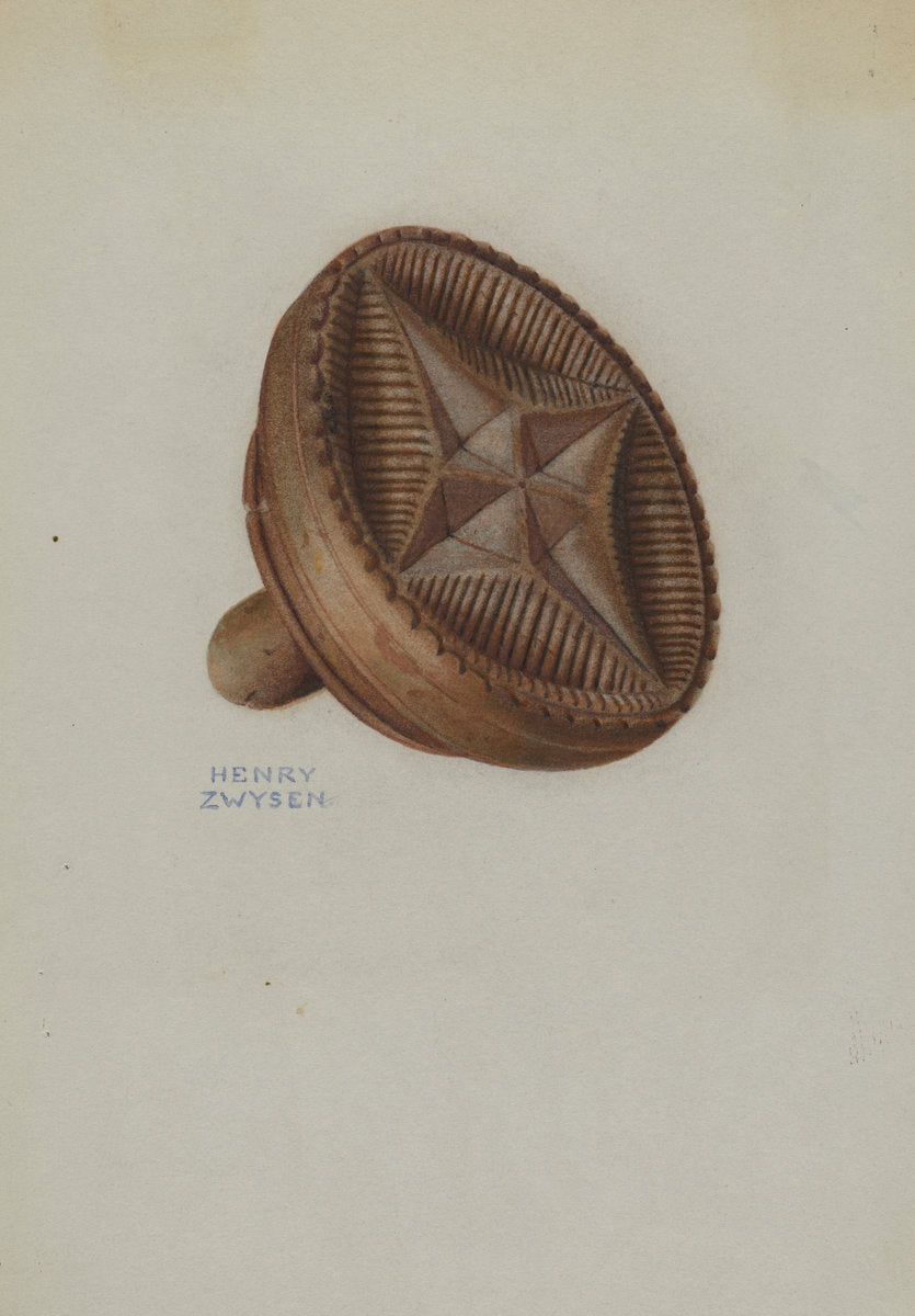 Pa. German Butter Mold by Henry Zwysen (American, active c. 1935), 16X12"(A3)Poster Print