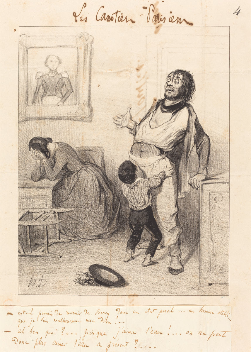 Est-il permis de revenir... dans un état pareil... by Honoré Daumier (French, 1808 - 1879), 16X12"(A3)Poster Print