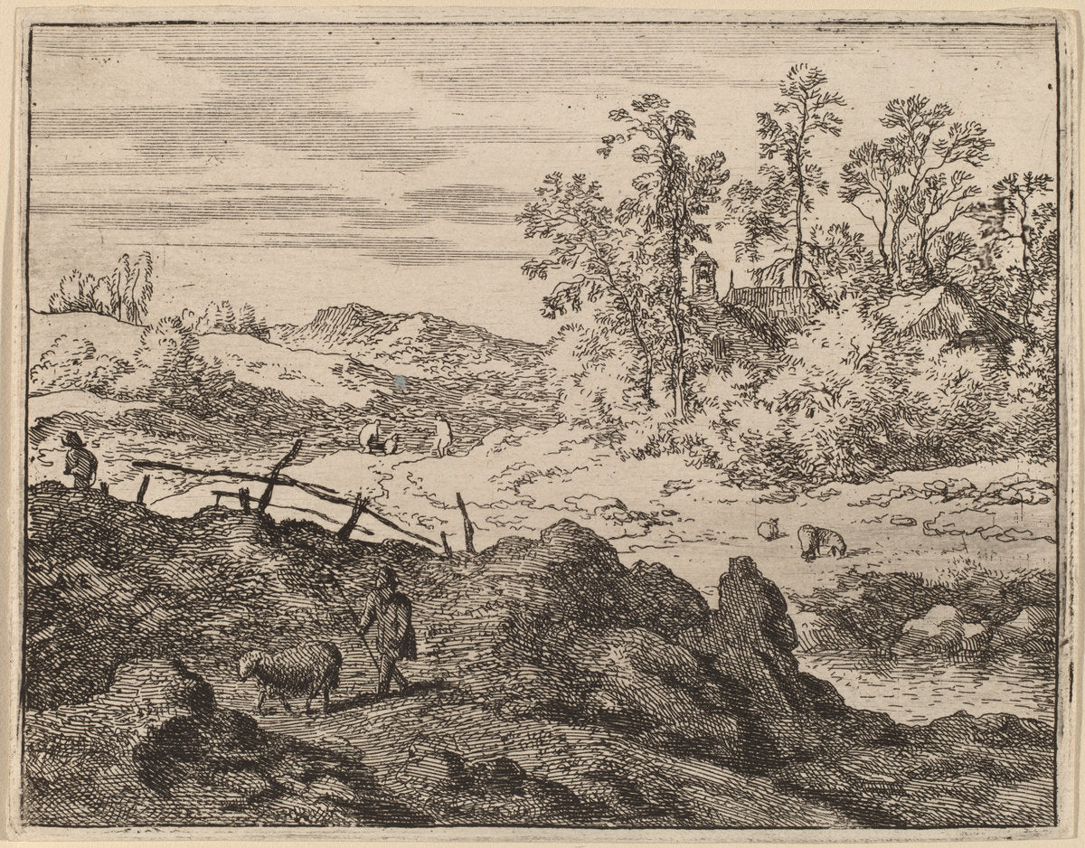 Shepherd with Lamb by Allart van Everdingen (Dutch, 1621 - 1675), 16X12"(A3)Poster Print