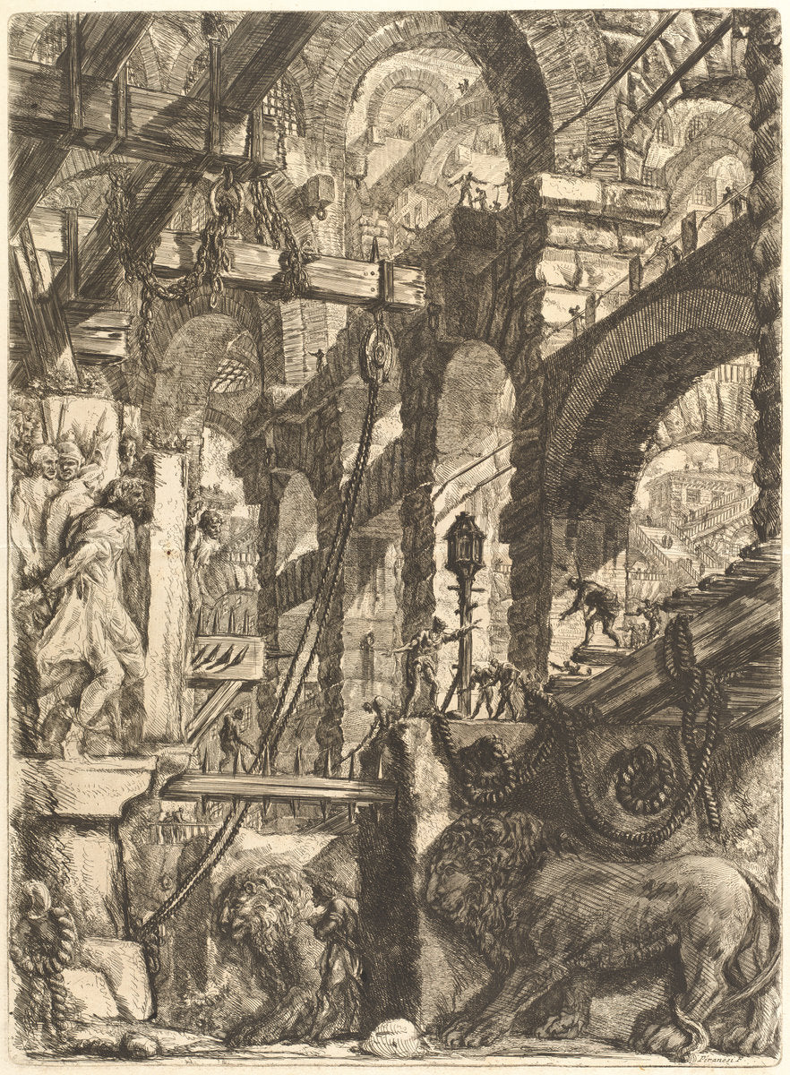 The Lion Bas-Reliefs by Giovanni Battista Piranesi (Venetian, 1720 - 1778), 16X12"(A3)Poster Print
