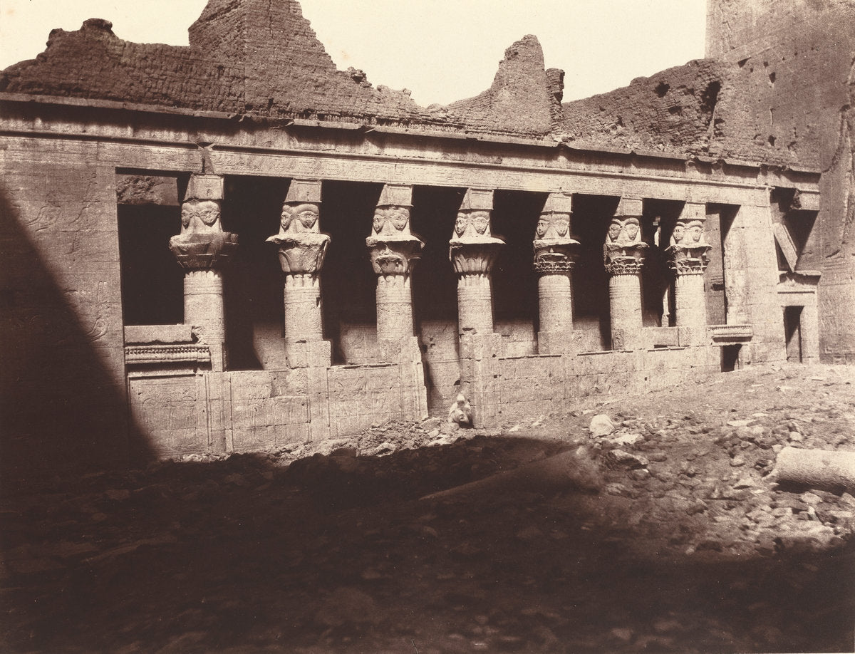 Philae, Cour Intérieure, Colonnade de l'Ouest by Louis De Clercq (French, 1836 - 1901), 16X12"(A3)Poster Print