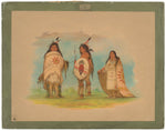 Three Riccarree Indians by George Catlin (American, 1796 - 1872), 16X12"(A3)Poster Print