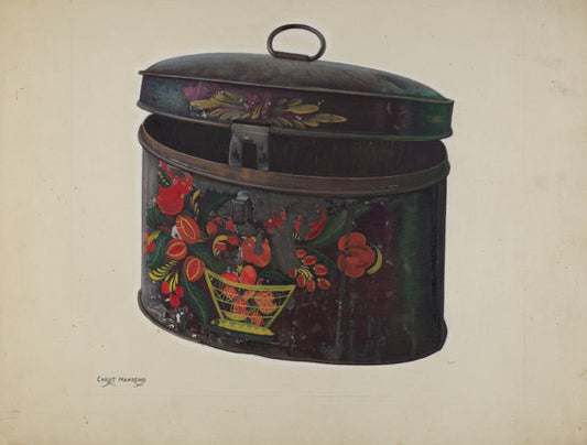 Painted Toleware Box by Chris Makrenos (American, active c. 1935), 16X12"(A3)Poster Print