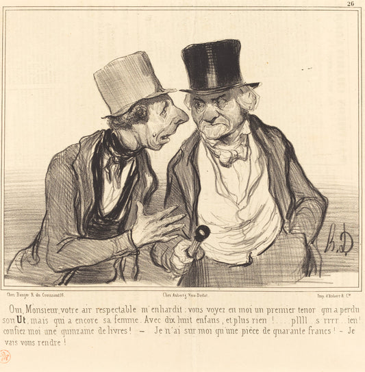 Oui, Monsieur, votre air respectable m'enhardit... by Honoré Daumier (French, 1808 - 1879), 16X12"(A3)Poster Print
