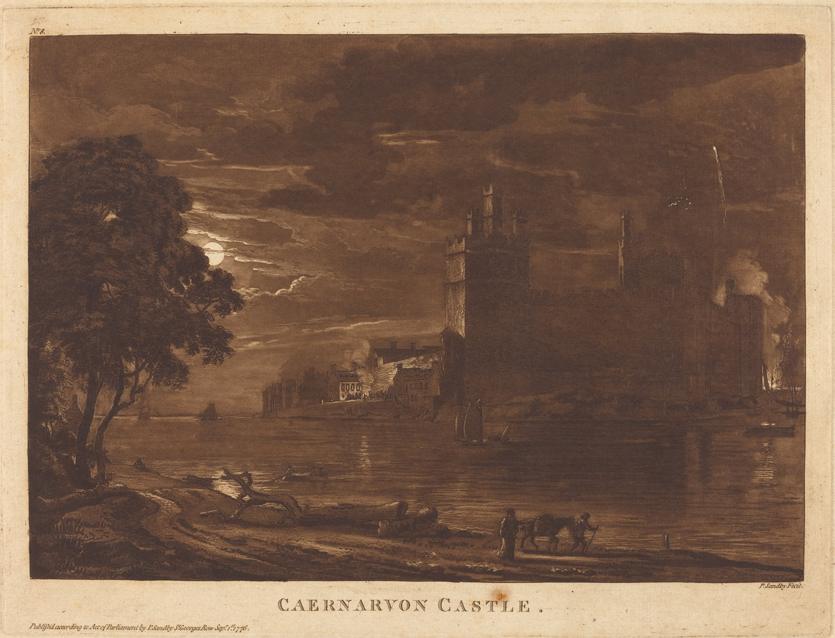 Caernarvon Castle (Night) by Paul Sandby (British, 1731 - 1809), 16X12"(A3)Poster Print