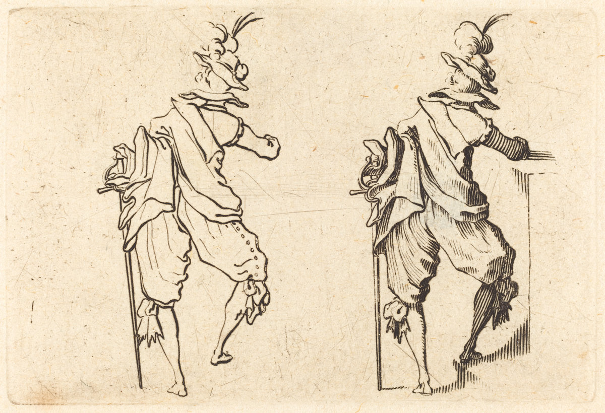 Man with Sword by Jacques Callot (French, 1592 - 1635), 16X12"(A3)Poster Print