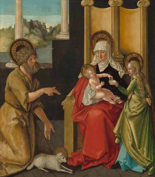 Saint Anne with the Christ Child, the Virgin, and Saint John the Baptist by Hans Baldung Grien (German, 1484/1485 - 1545), 16X12"(A3)Poster Print