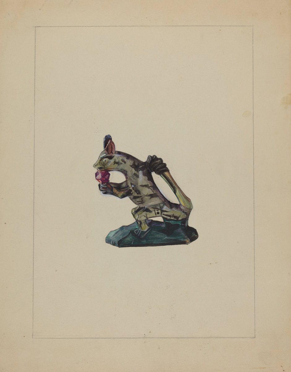 Pa. German Figurine by Mina Lowry (American, 1894 - 1942), 16X12"(A3)Poster Print