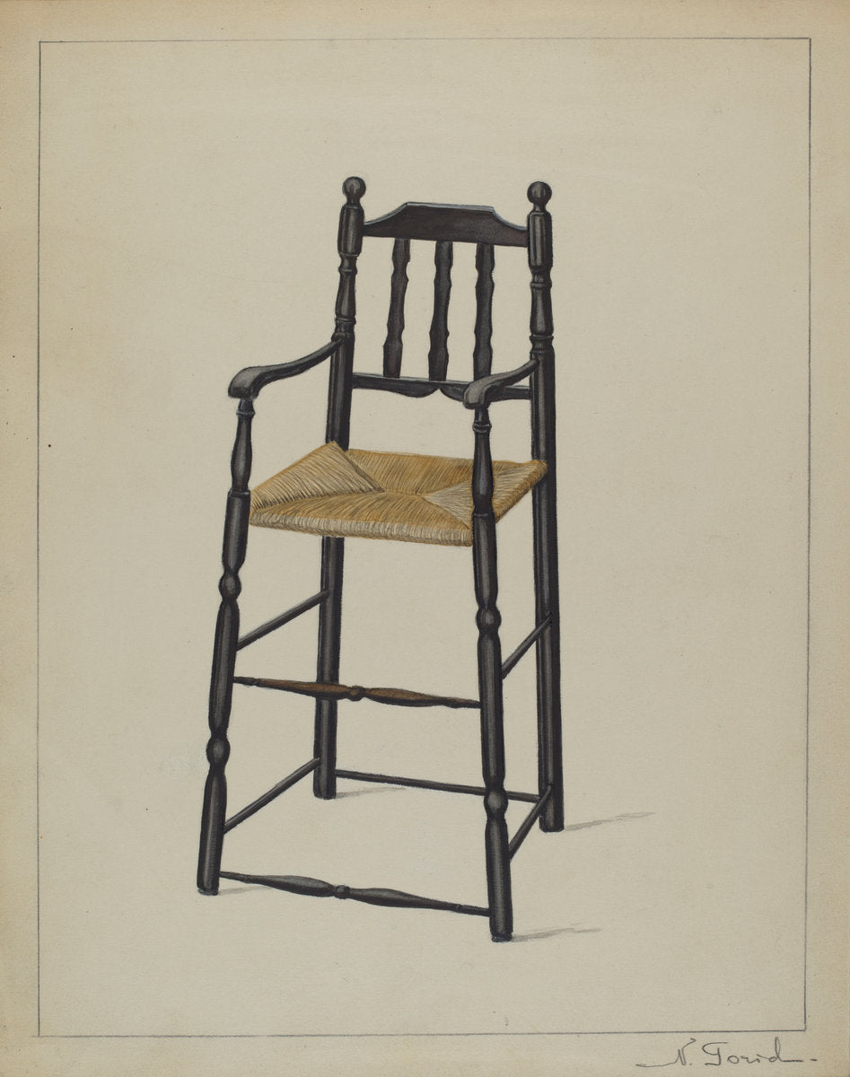 High Chair by Nicholas Gorid (American, active c. 1935), 16X12"(A3)Poster Print
