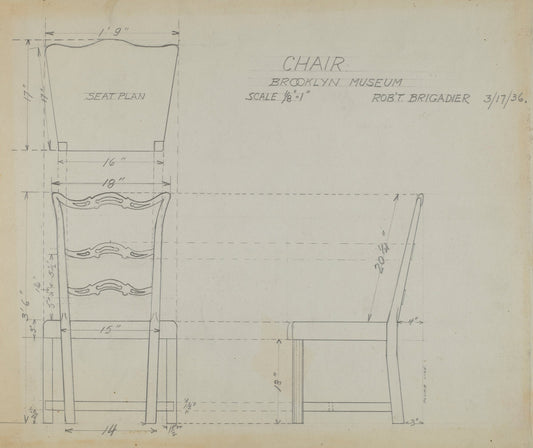 Hitchcock Chair by Robert Brigadier (American, active c. 1935), 16X12"(A3)Poster Print