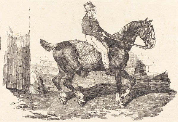 Groom Mounted on a Carriage-Horse (Cheval de carrosse monte par un palfrenier) by Théodore Gericault (French, 1791 - 1824), 16X12"(A3)Poster Print