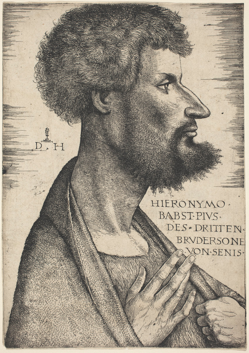 Girolamo da Siena by Daniel Hopfer (German, c. 1470 - 1536), 16X12"(A3)Poster Print