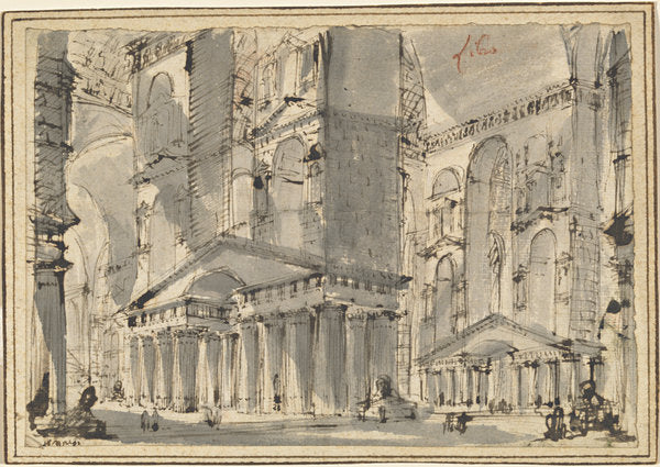 Fantasy of an Ancient Bath by Giovanni Battista Piranesi (Venetian, 1720 - 1778), 16X12"(A3)Poster Print