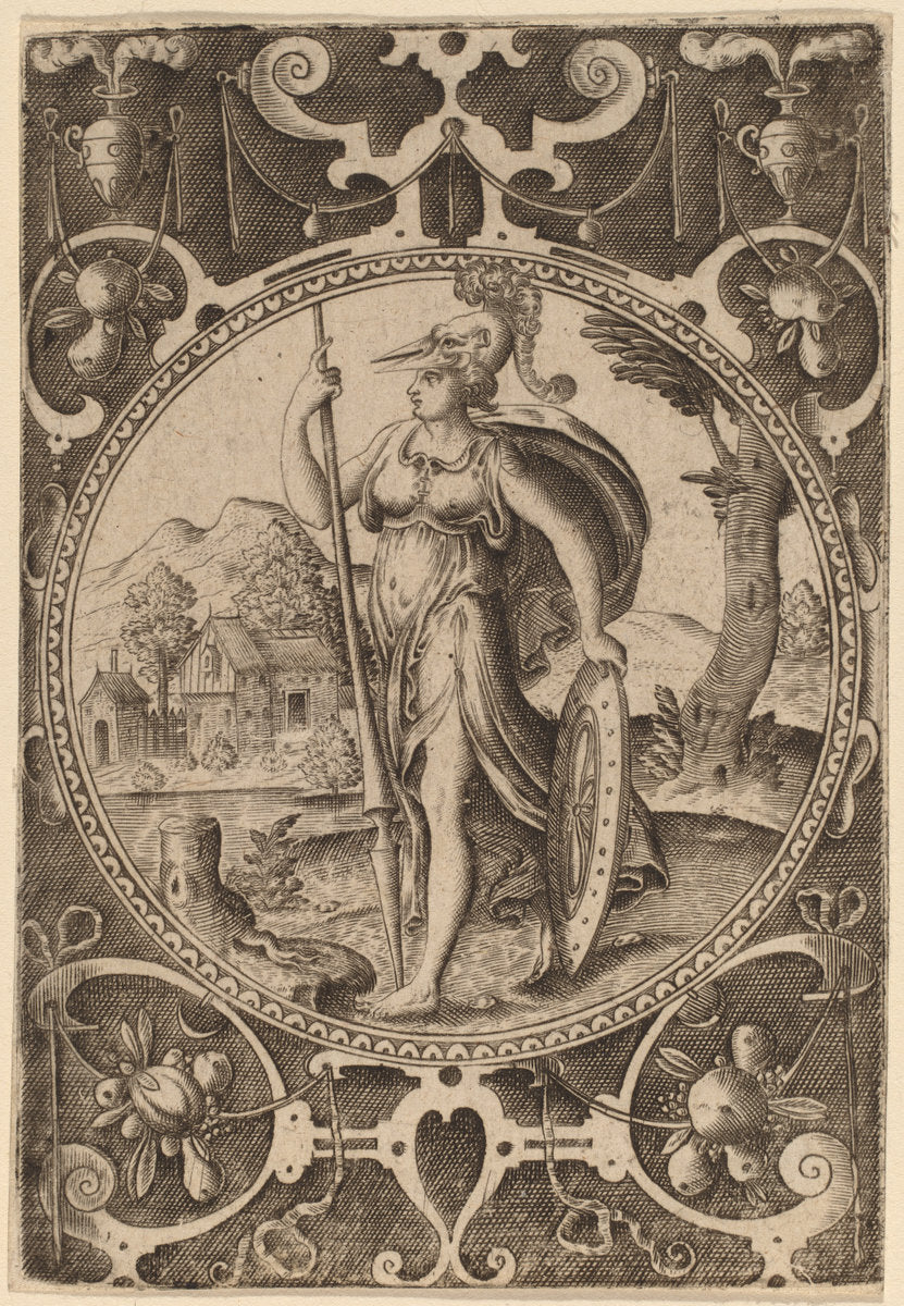 Minerva by Abraham de Bruyn (Flemish, 1540 - 1587), 16X12"(A3)Poster Print