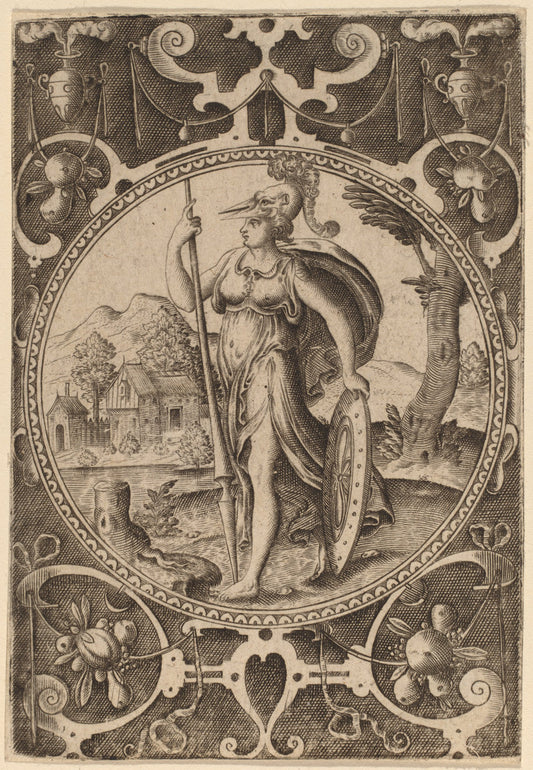Minerva by Abraham de Bruyn (Flemish, 1540 - 1587), 16X12"(A3)Poster Print