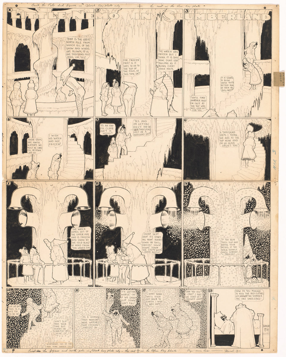 Little Nemo in Slumberland: Climbing the Great North Pole by Winsor McCay (American, 1869(?) - 1934), 16X12"(A3)Poster Print
