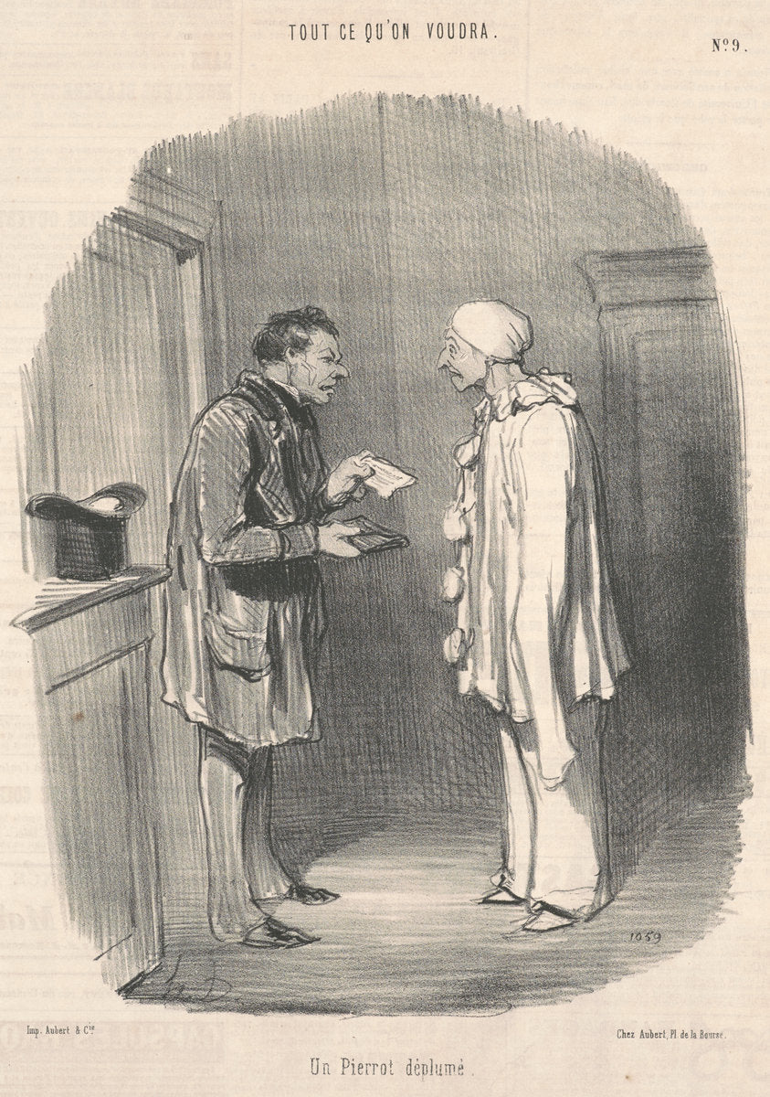 Un pierrot déplumé by Honoré Daumier (French, 1808 - 1879), 16X12"(A3)Poster Print