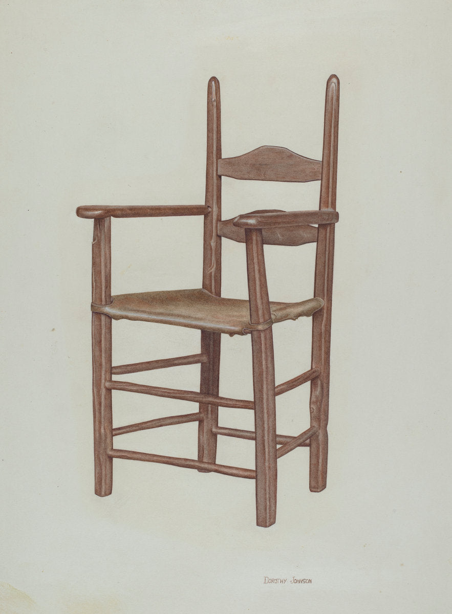 High-bottom High-back Armchair by Dorothy Johnson (American, active c. 1935), 16X12"(A3)Poster Print
