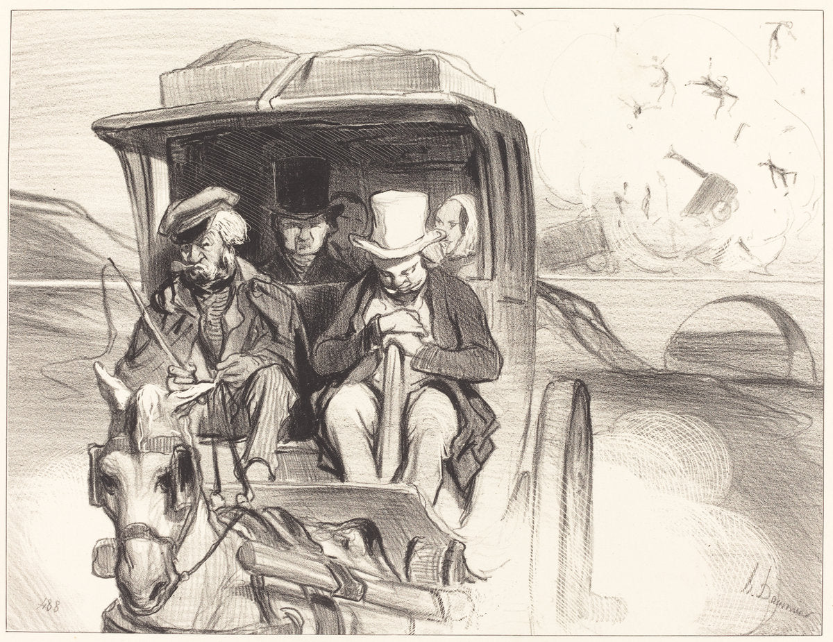 Allons donc... que diable cocher... by Honoré Daumier (French, 1808 - 1879), 16X12"(A3)Poster Print