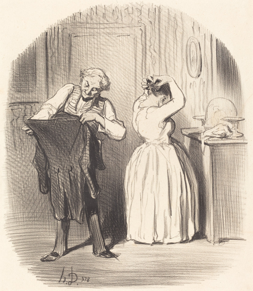 Le Jour ou l'on dine chez Monsieur le Directeur... by Honoré Daumier (French, 1808 - 1879), 16X12"(A3)Poster Print