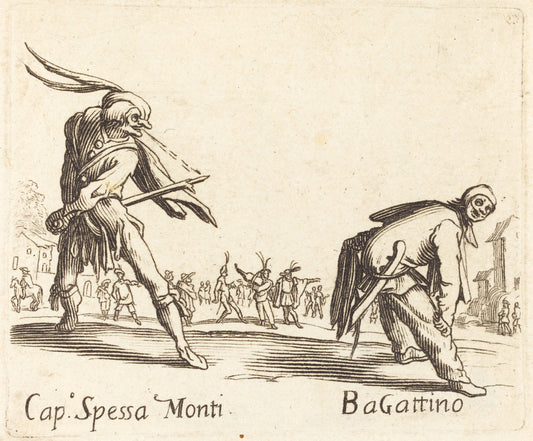 etching by after Jacques Callot (Cap. Spessa Monti and Bagattino), 16X12"(A3)Poster Print