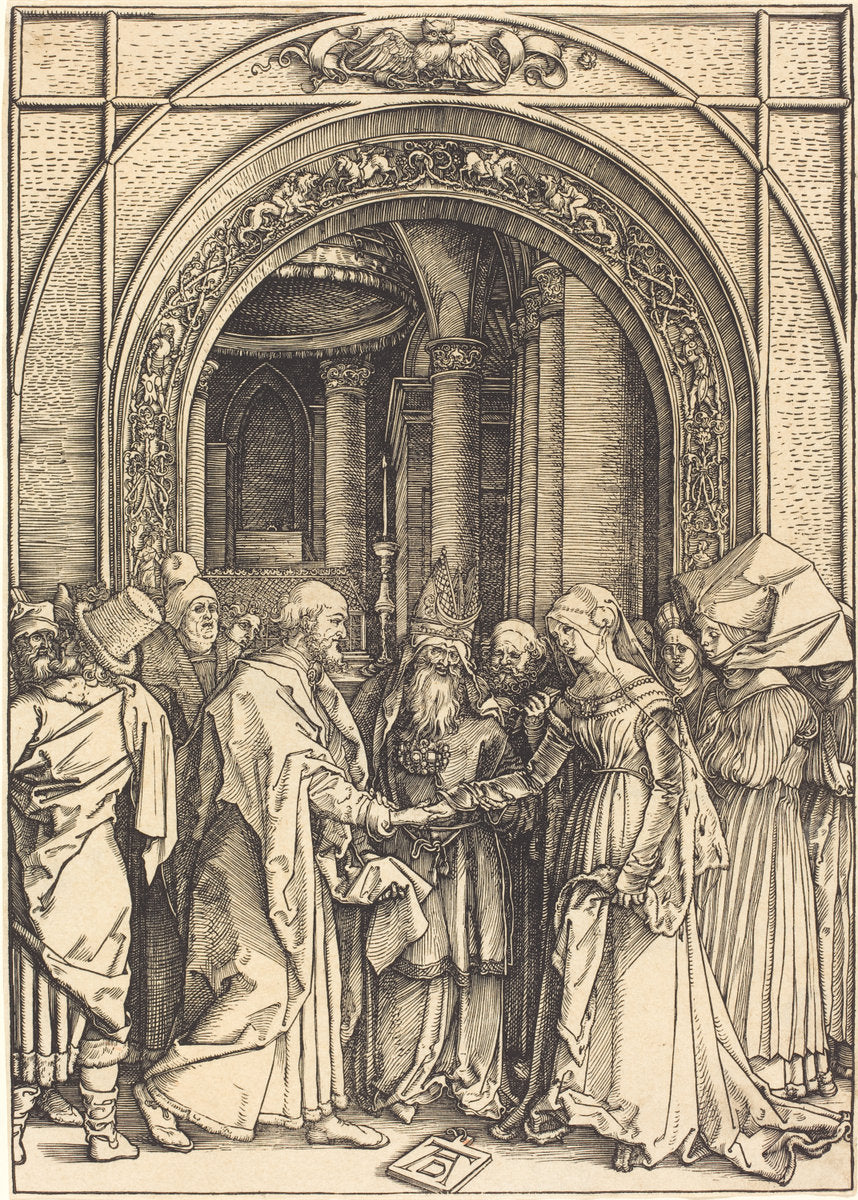 The Betrothal of the Virgin by Albrecht Dürer (German, 1471 - 1528), 16X12"(A3)Poster Print