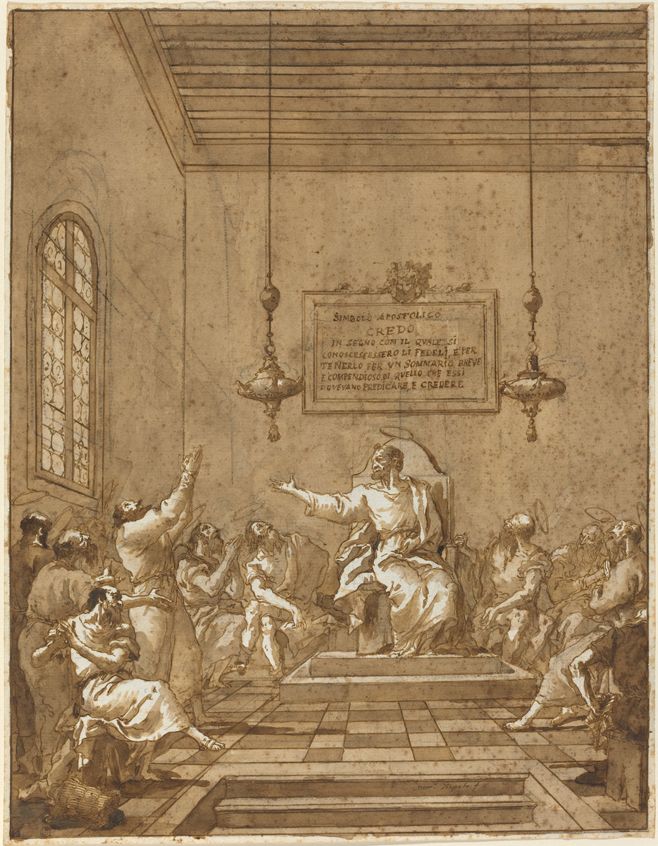 The Apostles' Creed by Giovanni Domenico Tiepolo (Venetian, 1727 - 1804), 16X12"(A3)Poster Print