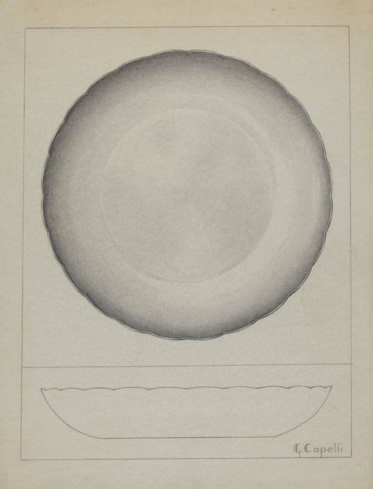 Silver Bowl by Giacinto Capelli (American, active c. 1935), 16X12"(A3)Poster Print