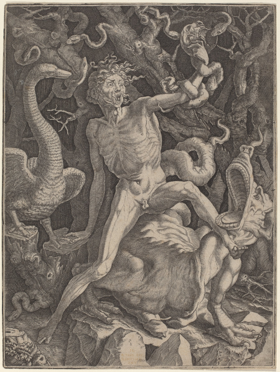 Fury by Gian Jacopo Caraglio after Rosso Fiorentino (Italian, c. 1500 - 1565), 16X12"(A3)Poster Print