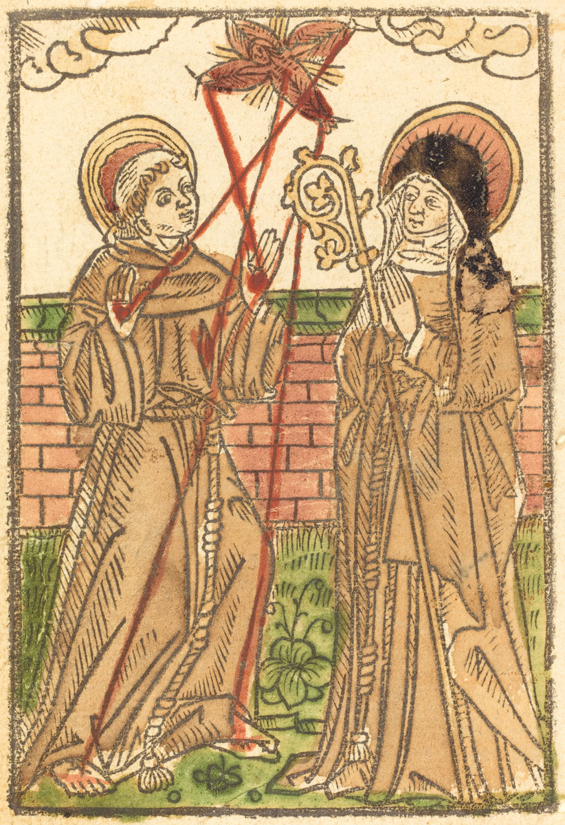 c. 1480 by German 15th Century (Saint Francis and Saint Clara), 16X12"(A3)Poster Print