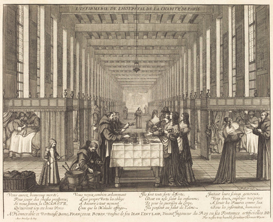 L'Infirmerie de l'hospital de la Charite de Paris by Abraham Bosse (French, 1602 - 1676), 16X12"(A3)Poster Print