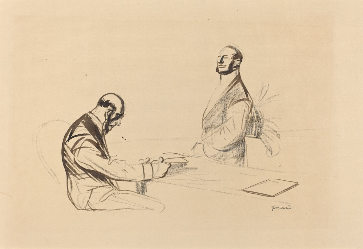 At the Conference by Jean-Louis Forain (French, 1852 - 1931), 16X12"(A3)Poster Print