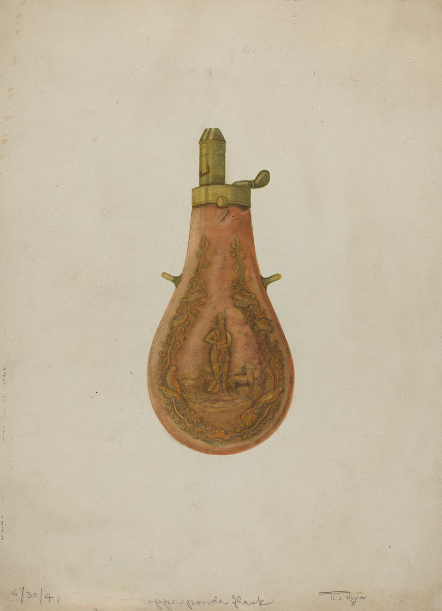 Powder Flask by T. Joyce (American, active c. 1935), 16X12"(A3)Poster Print