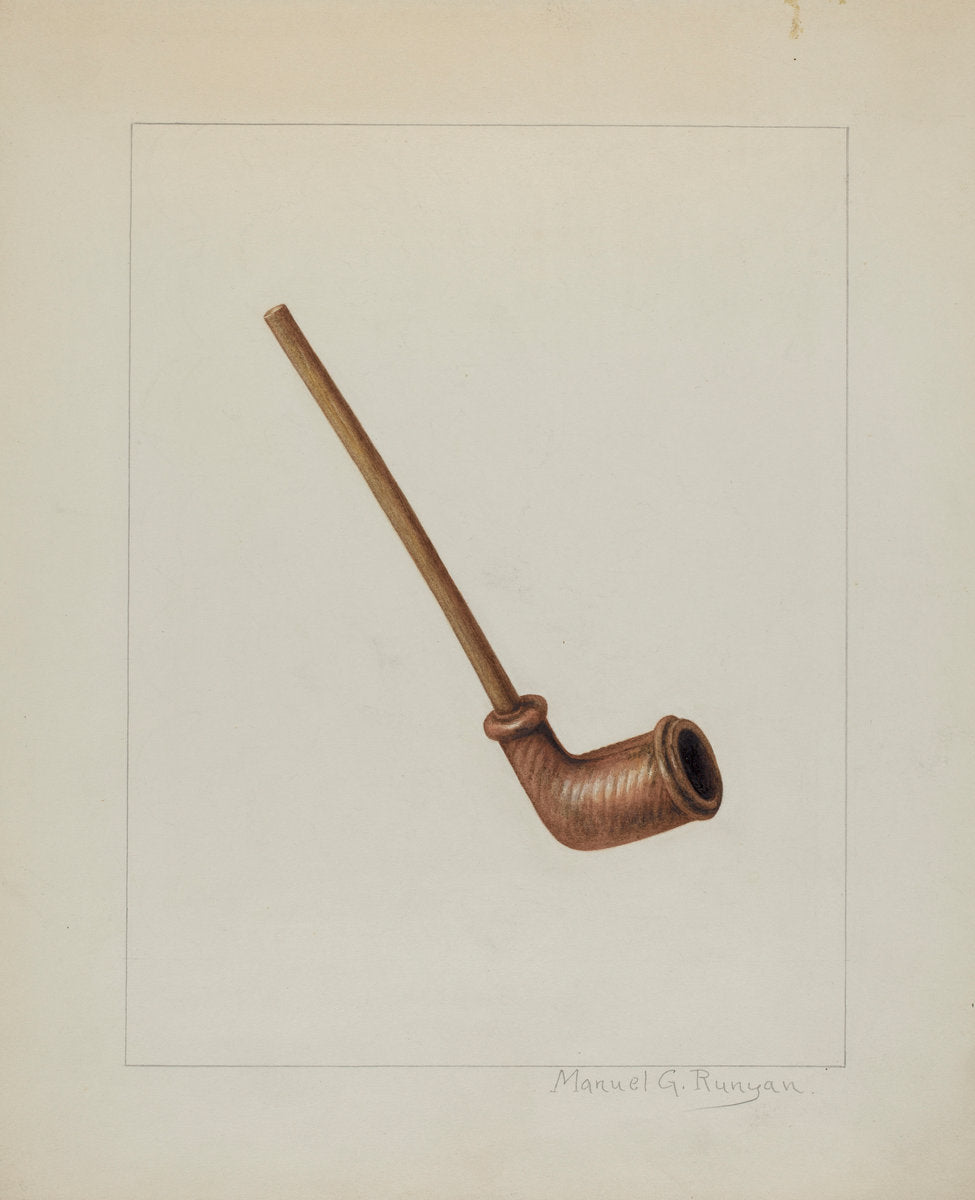 Clay Pipe by Manuel G. Runyan (American, active c. 1935), 16X12"(A3)Poster Print