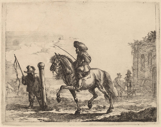Riding School by Jacob Duck (Dutch, c. 1600 - 1667), 16X12"(A3)Poster Print