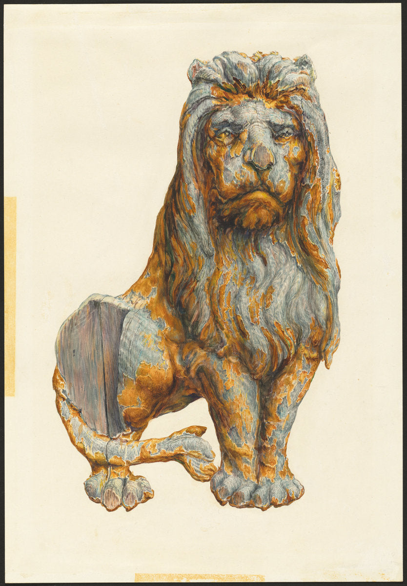 Lion by Katharine Merrill (American, active c. 1935), 16X12"(A3)Poster Print