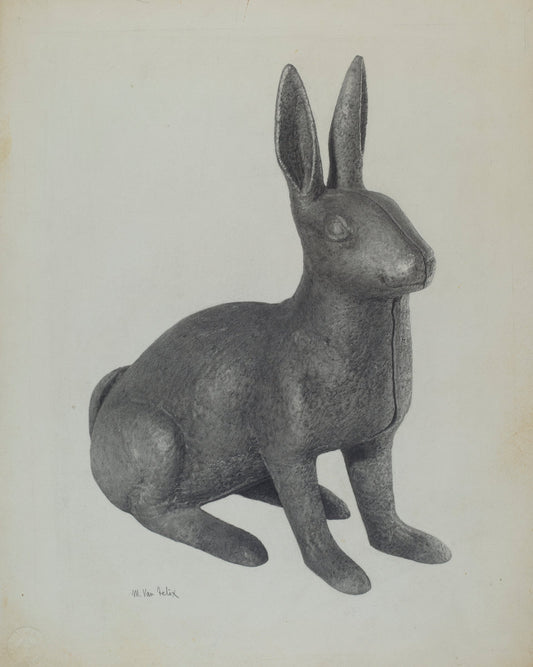 Garden Figure (Rabbit) by Maurice Van Felix (American, active c. 1935), 16X12"(A3)Poster Print