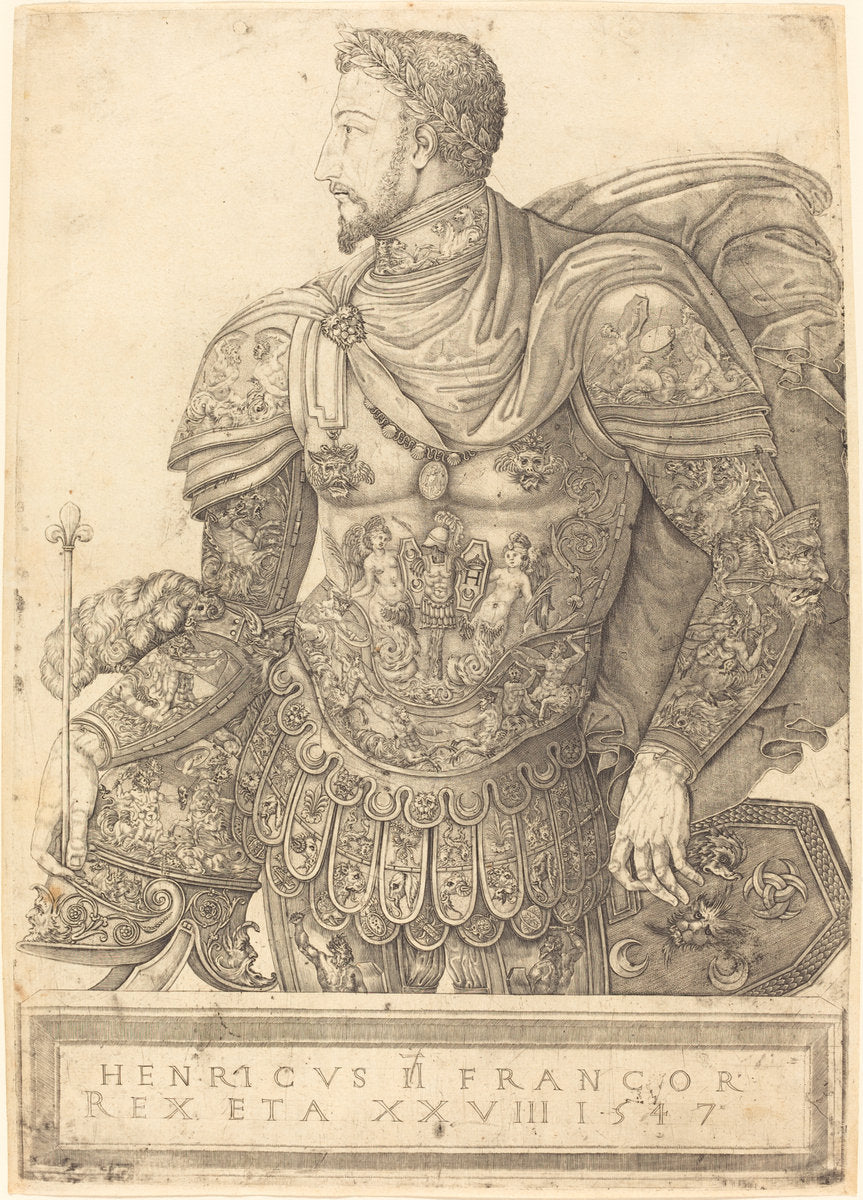 Henry II of France by Nicolò della Casa (French, active c. 1543 - active 1547), 16X12"(A3)Poster Print