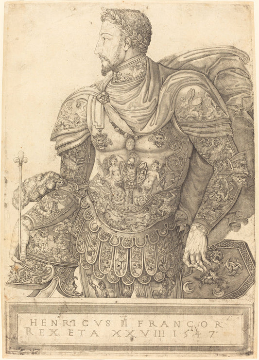 Henry II of France by Nicolò della Casa (French, active c. 1543 - active 1547), 16X12"(A3)Poster Print